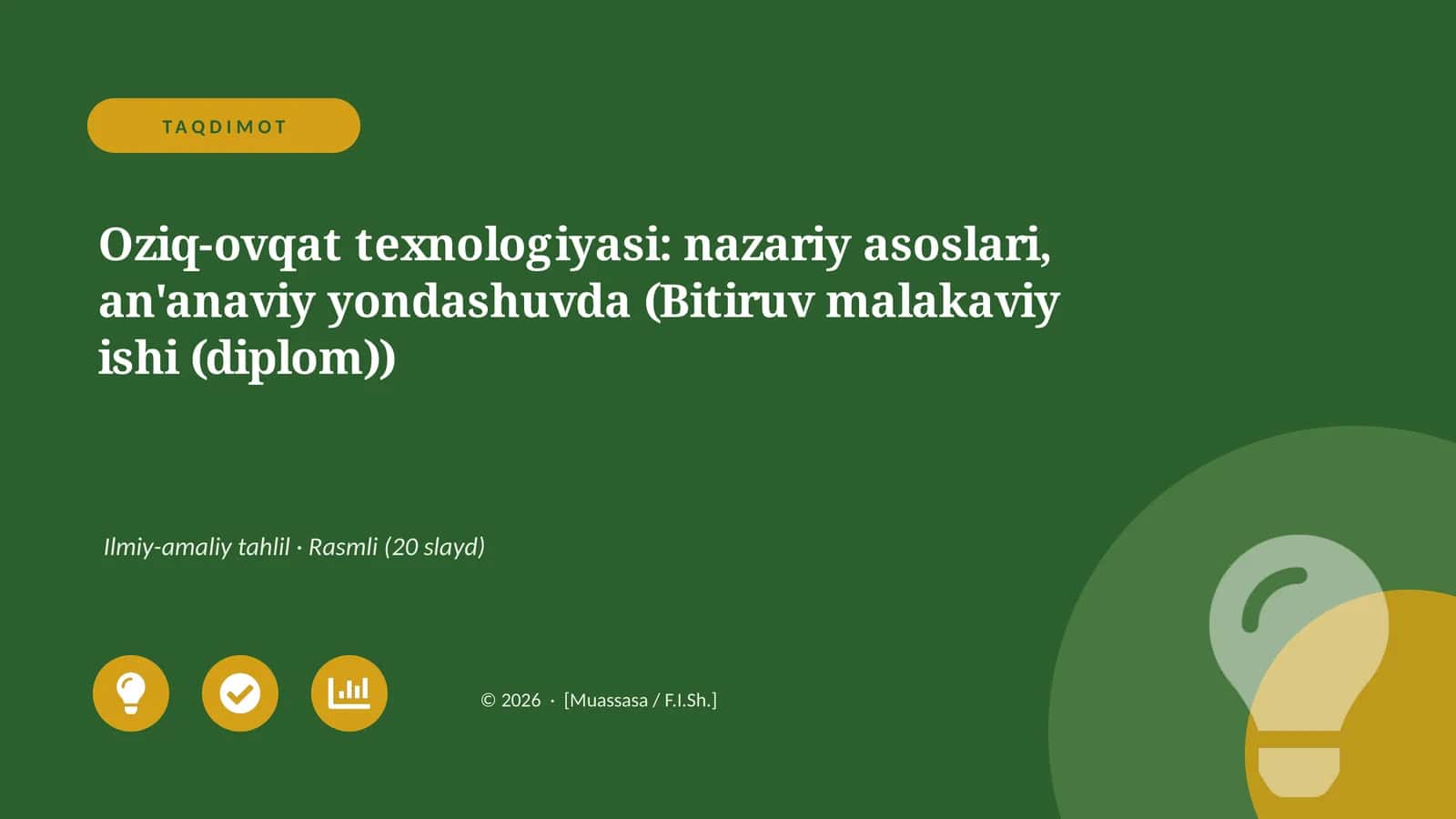 Oziq-ovqat texnologiyasi: nazariy asoslari