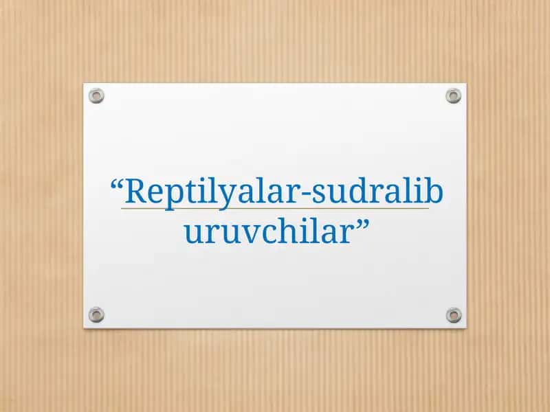 Reptilyalar-sudraliburuvchilar