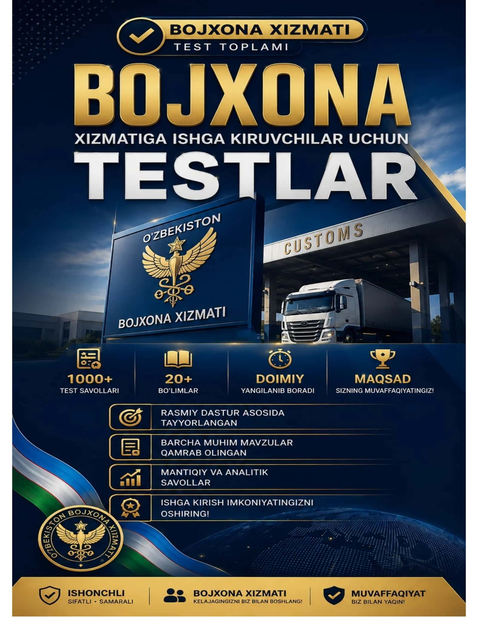 Bojxona mantiqiy test 200 ta