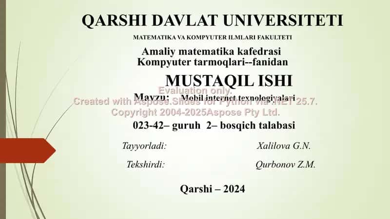 Mobil internet texnologiyalari