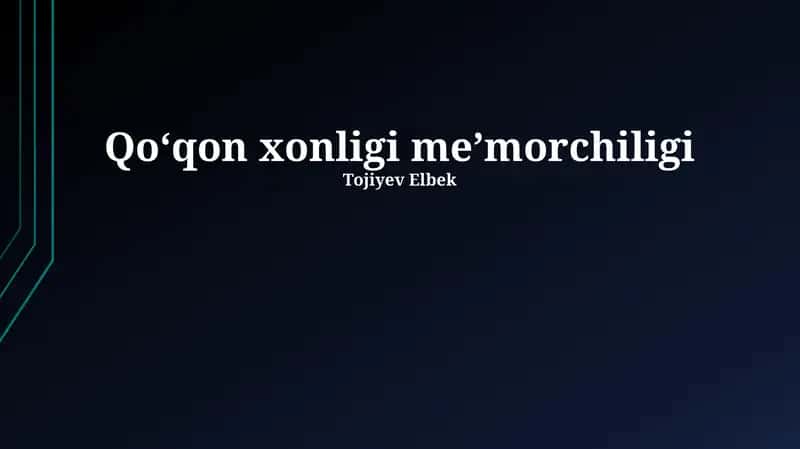 Qoʻqon xonligi meʼmorchiligi