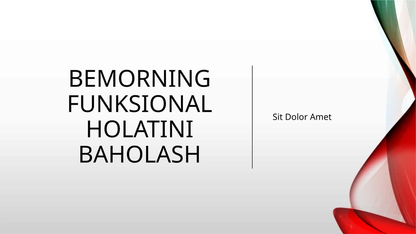 Bemorning funksional holatini baholash