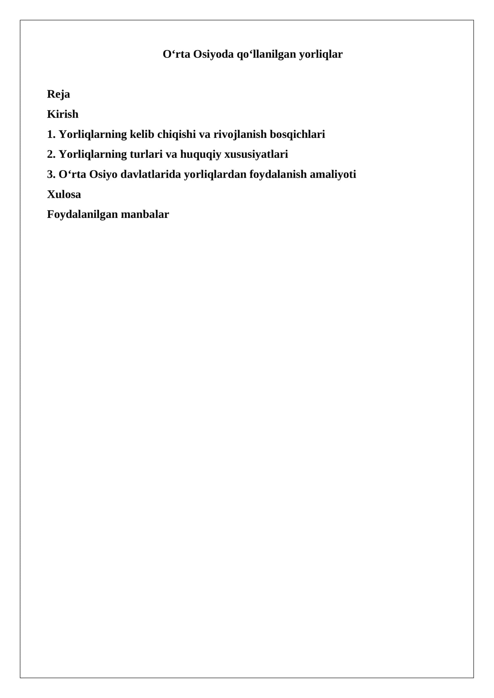O‘rta Osiyoda qo‘llanilgan yorliqlar
