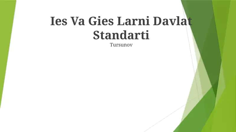 Ies Va Gies Larni Davlat Standarti