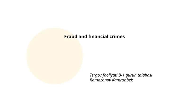 Tergov faoliyati B-1 guruh talabasi Ramazonov Kamronbek