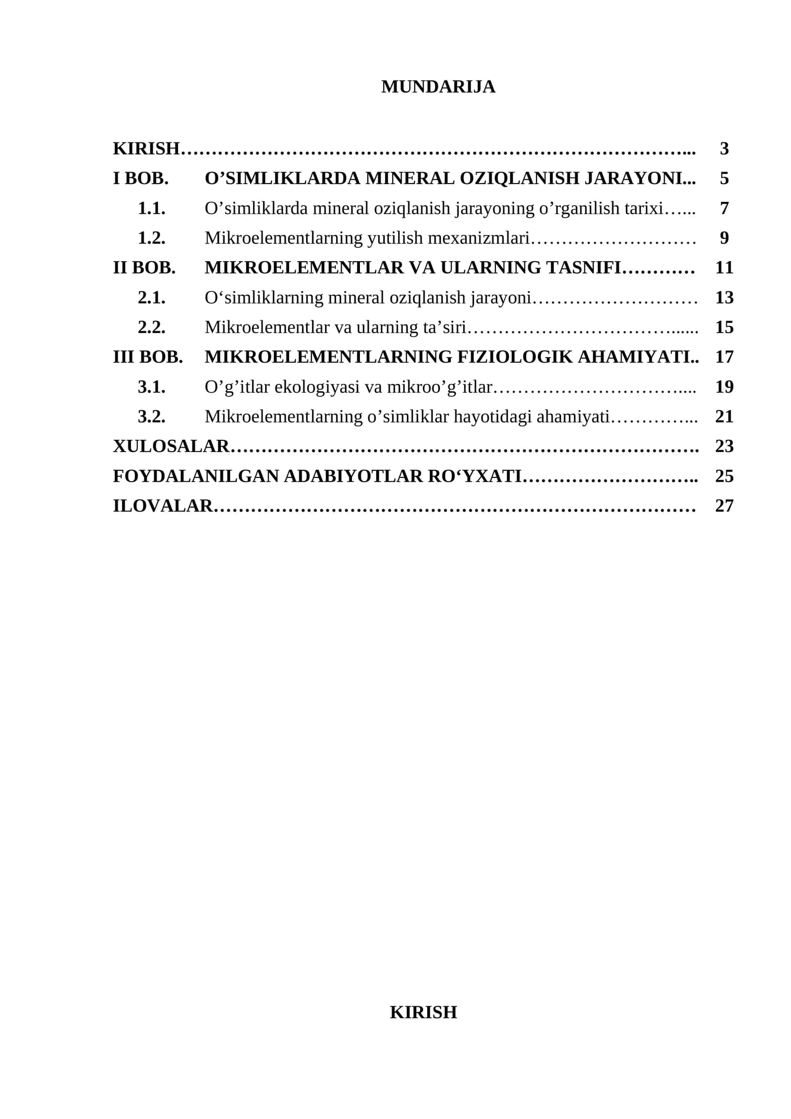 Mavzu: O’simliklarda mineral oziqlanish jarayoni