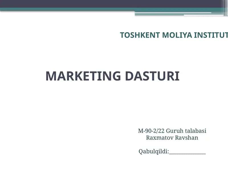 MARKETING DASTURI