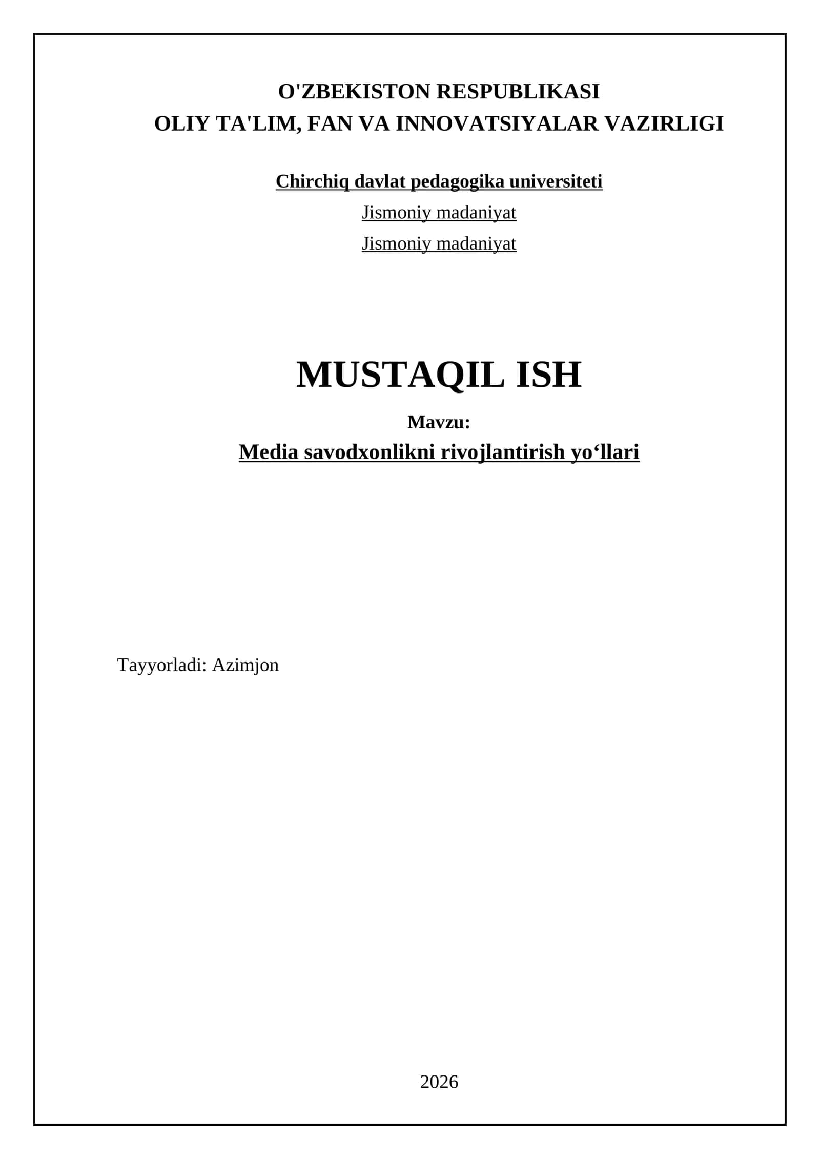 Media savodxonlikni rivojlantirish yoʻllari