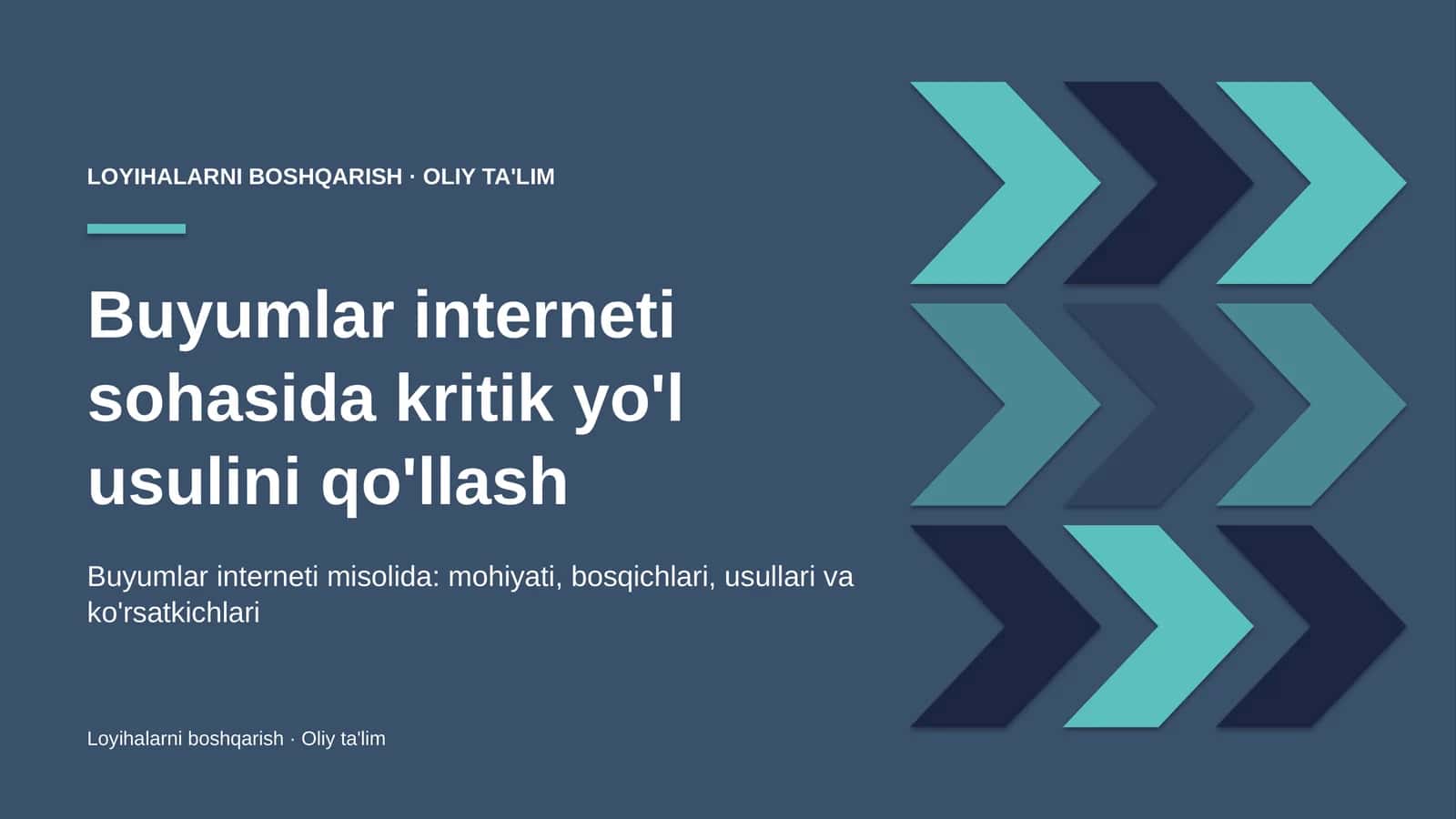 buyumlar interneti sohasida kritik yo'l usulini qo'llash 6645