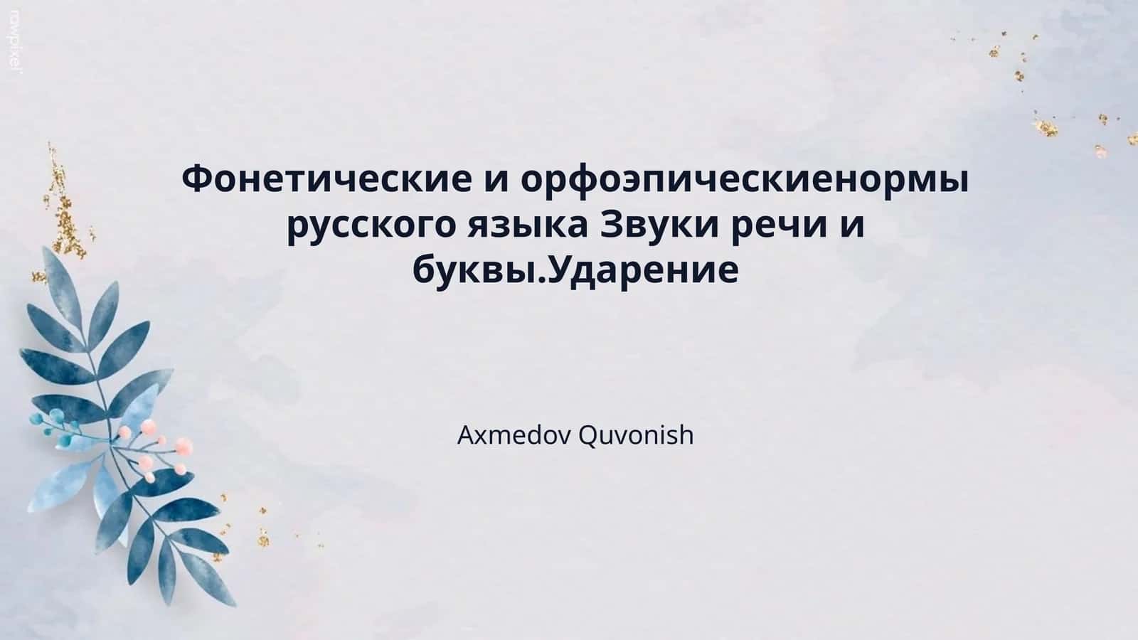 Фонетические и орфоэпическиенормы русского языка Звуки речи и буквы.Ударение
