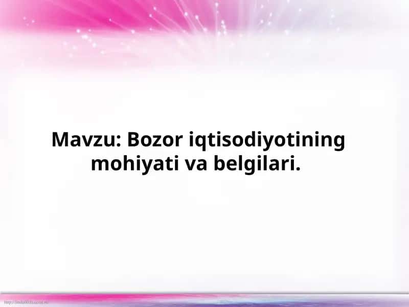 O`zbekiston-bozormunosabatlarigao`tishningo`zigaxosyo`li