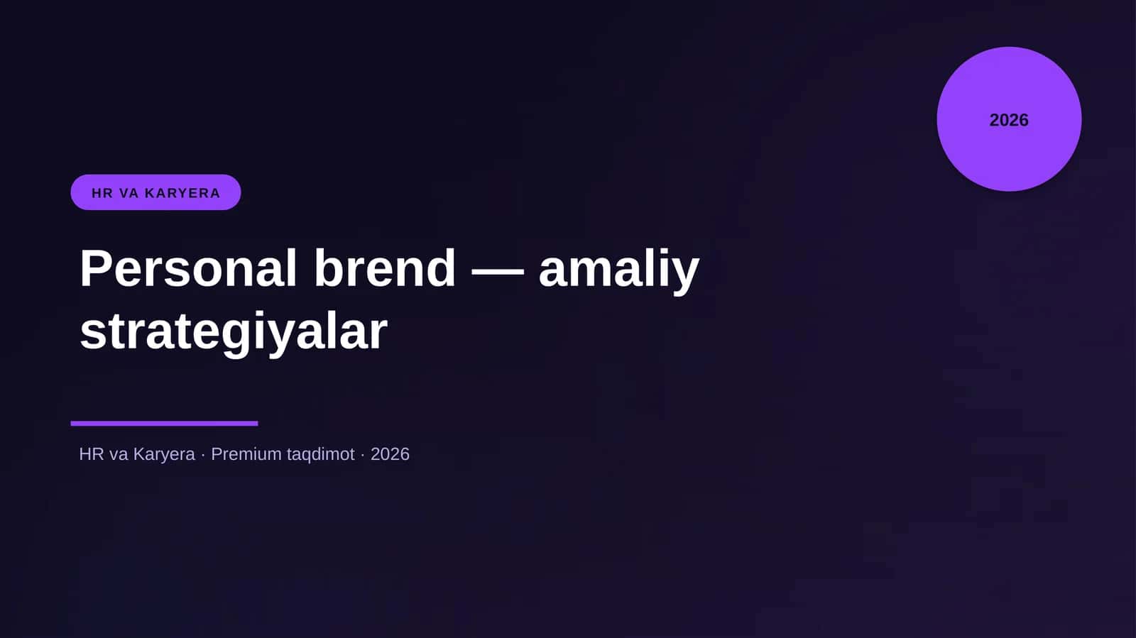 Personal brend — amaliy strategiyalar