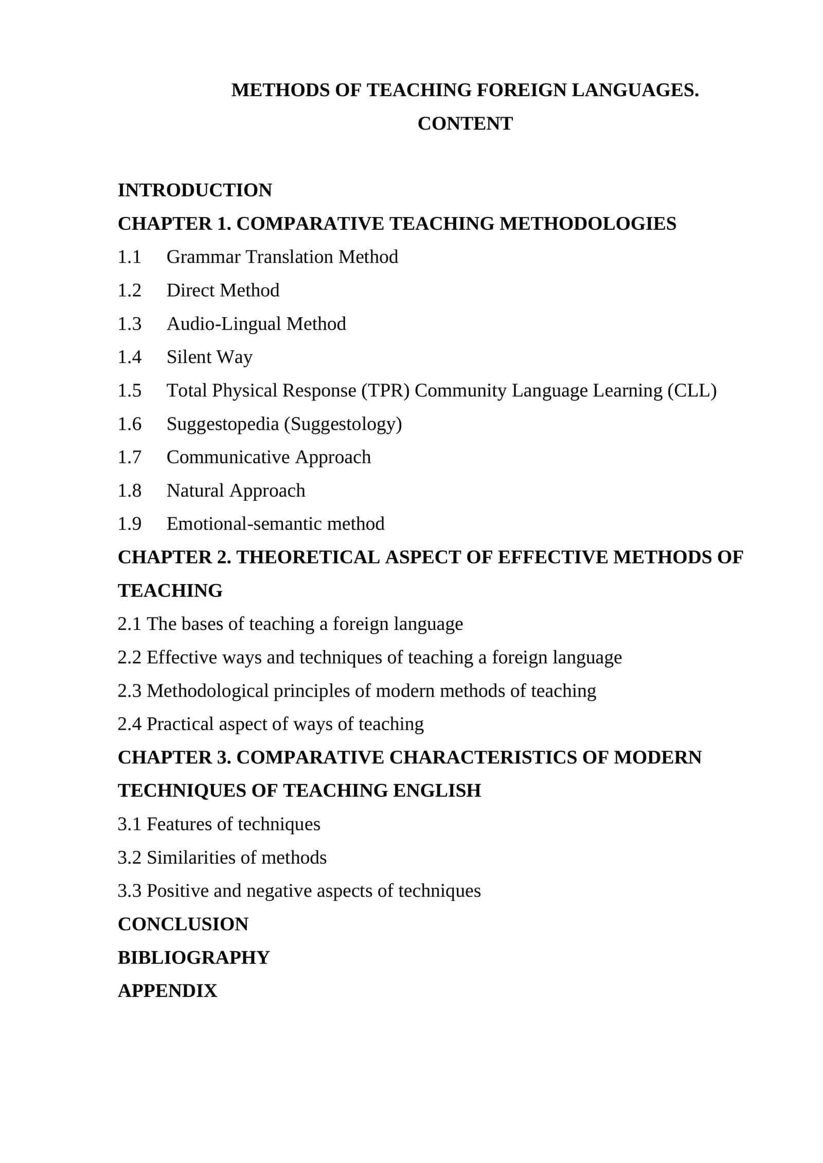 Methods of Teaching Foreign Languages