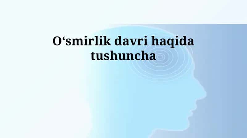 O'smirlik davri haqida tushuncha