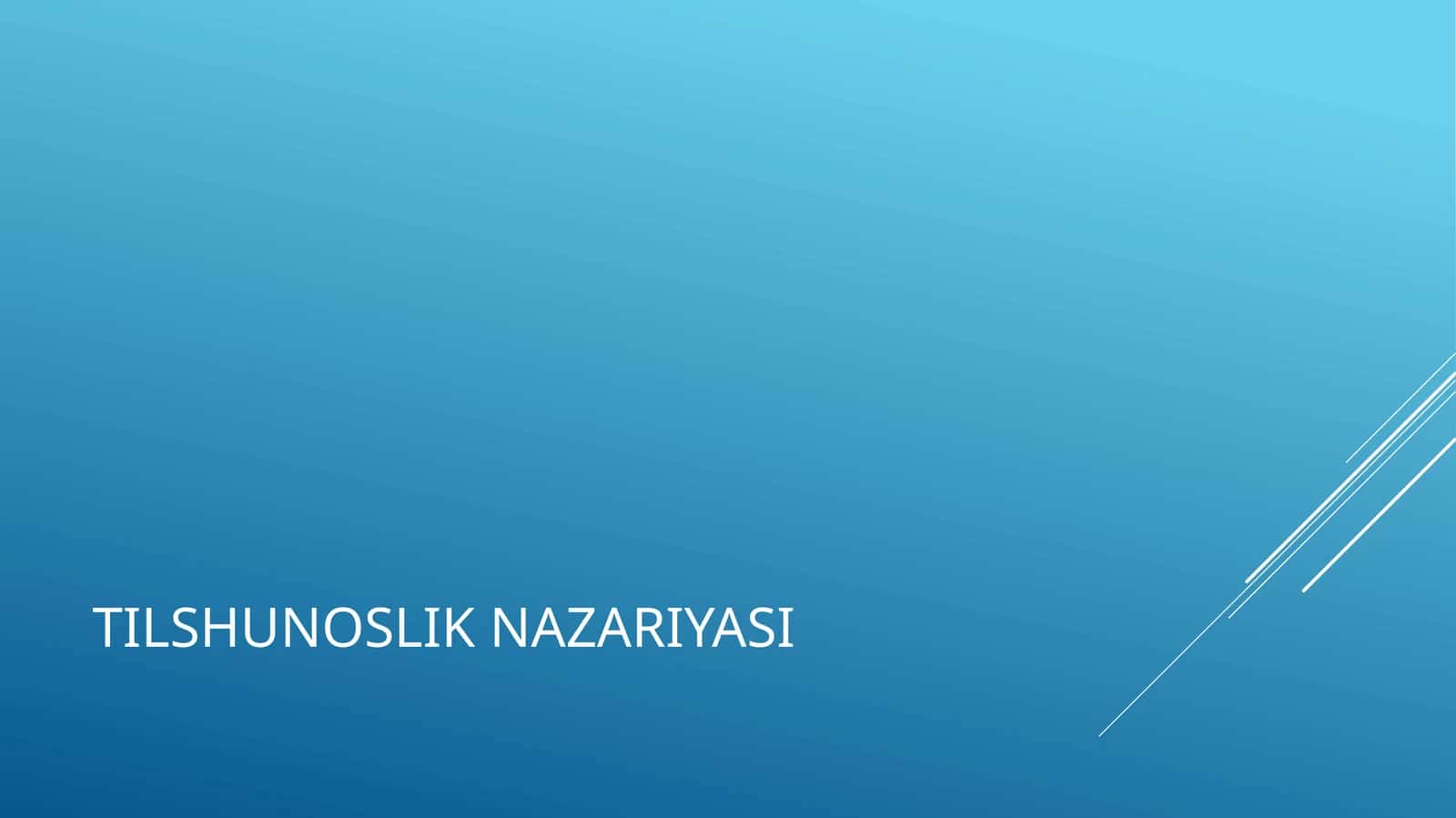 Tilshunoslik nazariyasi