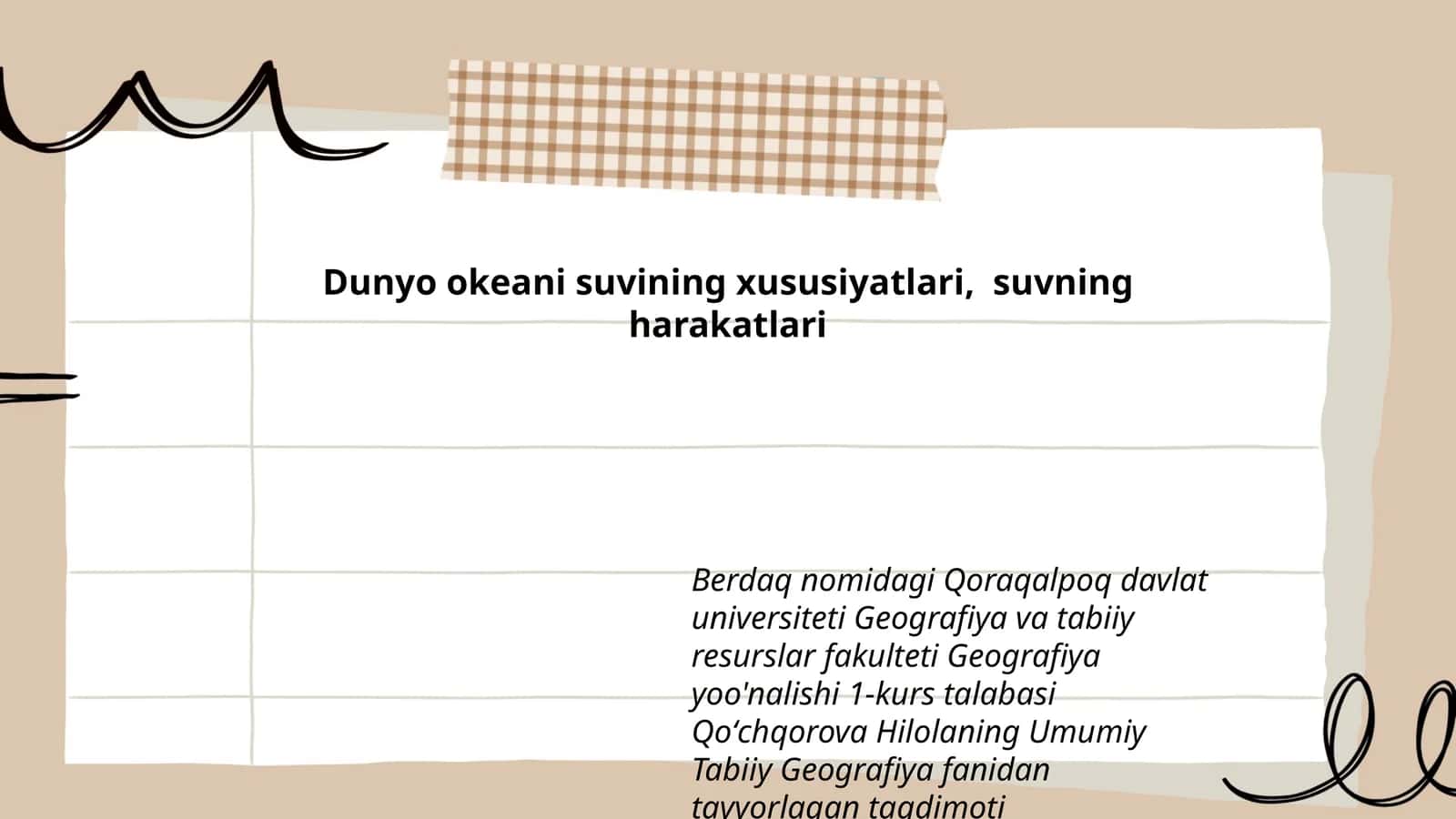 Umumiy Tabiiy Geografiya fanidan tayyorlagan taqdimoti