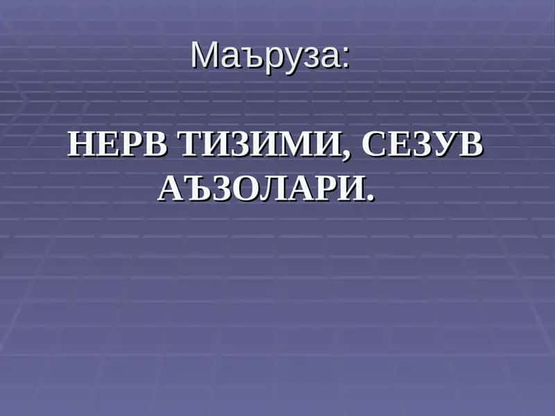 НЕРВ ТИЗИМИ,СЕЗУВ АЪЗОЛАРИ