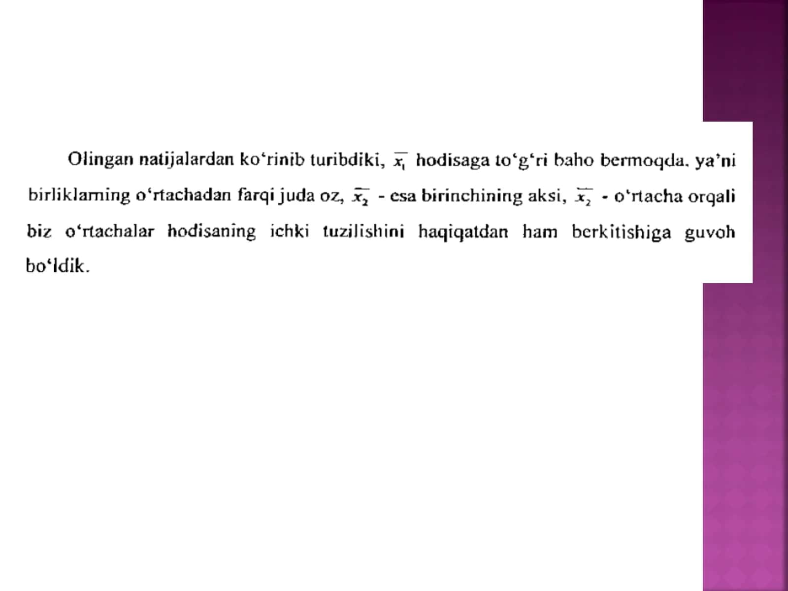 Variatsiya to’g’risida tushuncha vauning ko’rsatkichlari