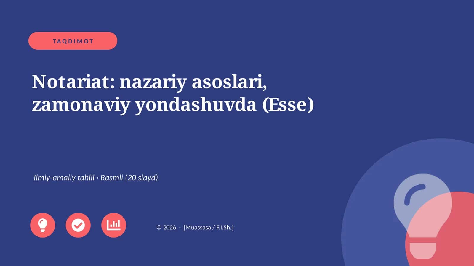 Notariat: nazariy asoslari, zamonaviy yondashuvda (Esse)