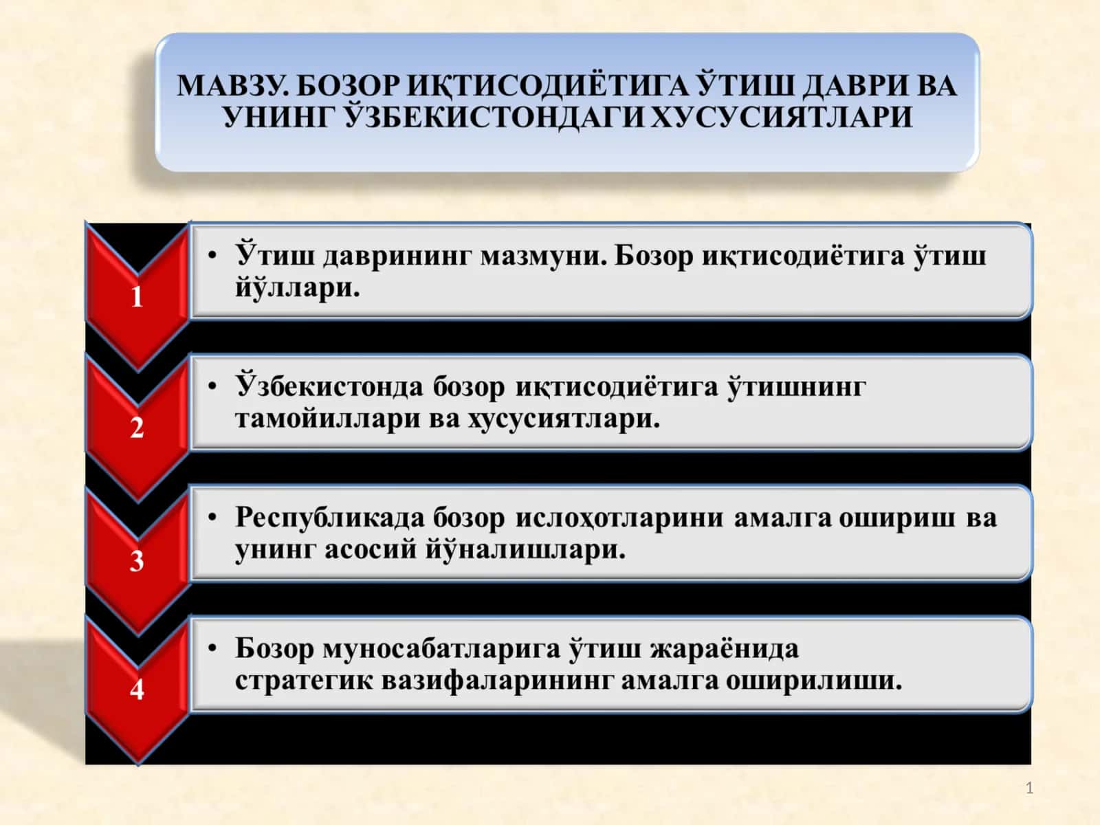 Бозор иқтисодиётига ўтиш моделлари