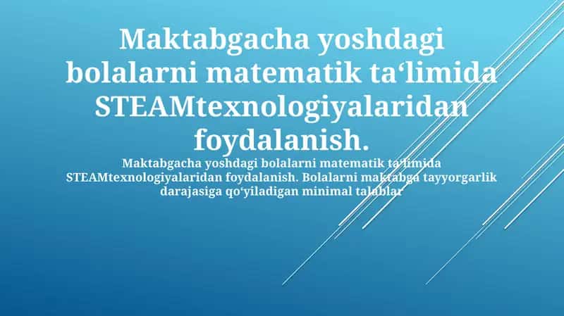 Matematik ta'limida STEAM texnologiyalari
