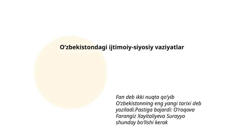 Oʻzbekistondagi ijtimoiy-siyosiy vaziyatlar