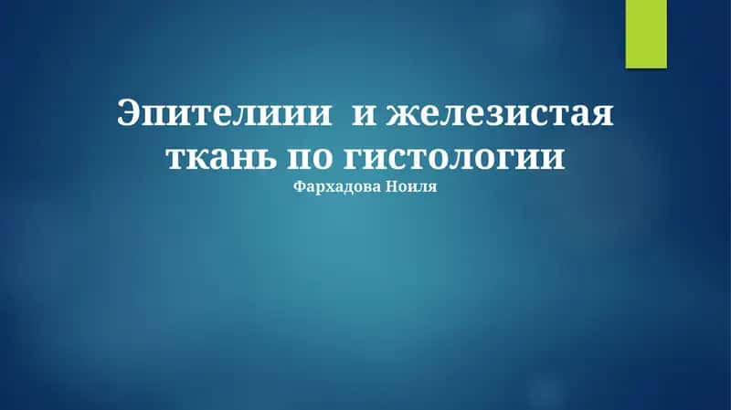 Эпителиии и железистая ткань по гистологии