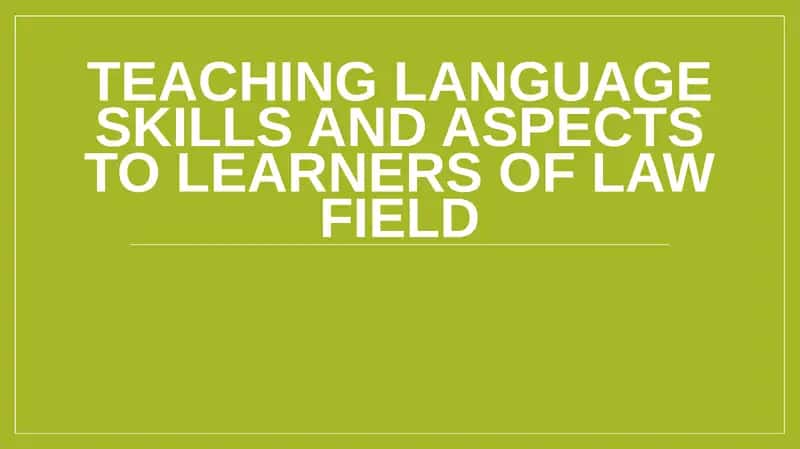 Legal Language Skills for Law Professionals
