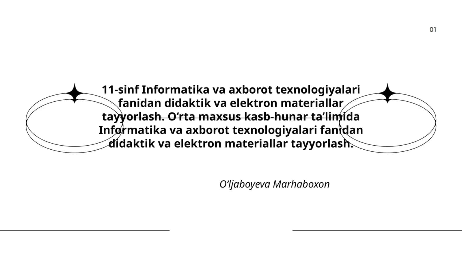 Informatika va axborot texnologiyalari fanidan didaktik va elektron materiallar tayyorlash