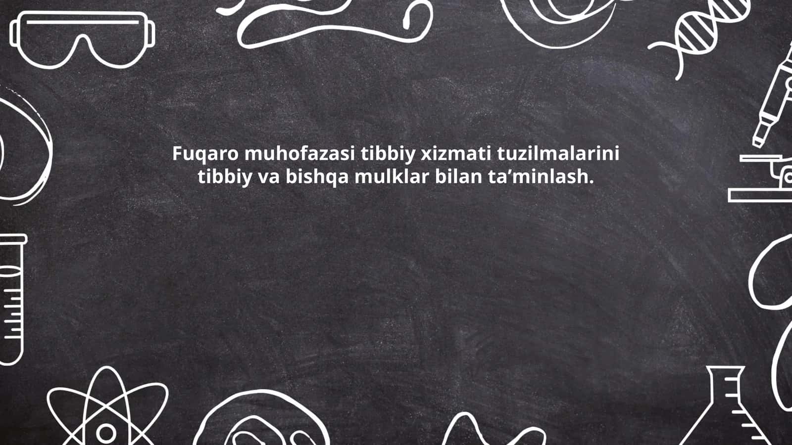 Fuqaro muhofazasi tibbiy xizmati tuzilmalarini tibbiy va bishqa mulklar bilan taʼminlash