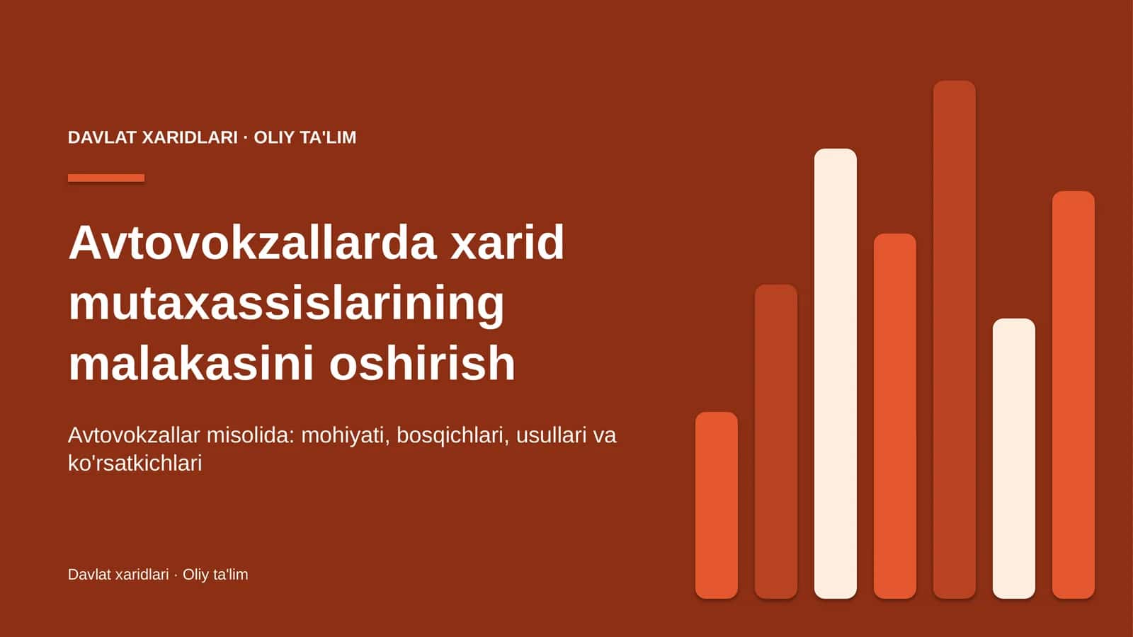 Avtovokzallarda xarid mutaxassislarining malakasini oshirish