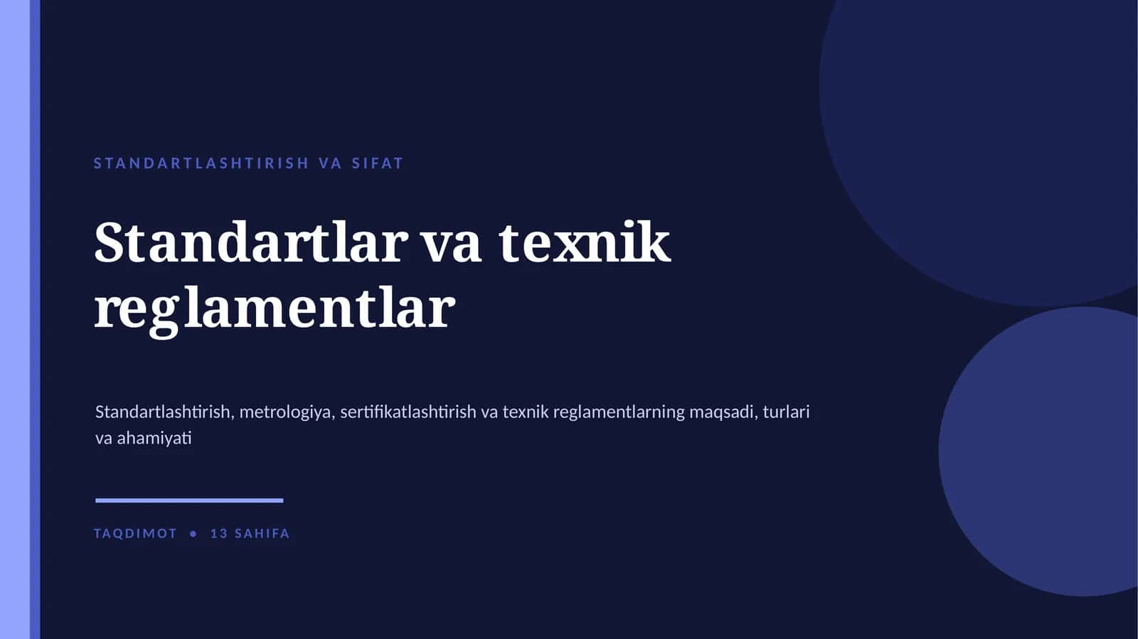 Standartlashtirish va sifat