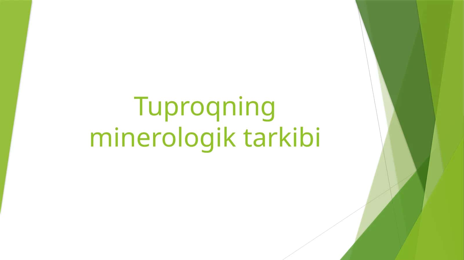 Tuproqning minerologik tarkibi