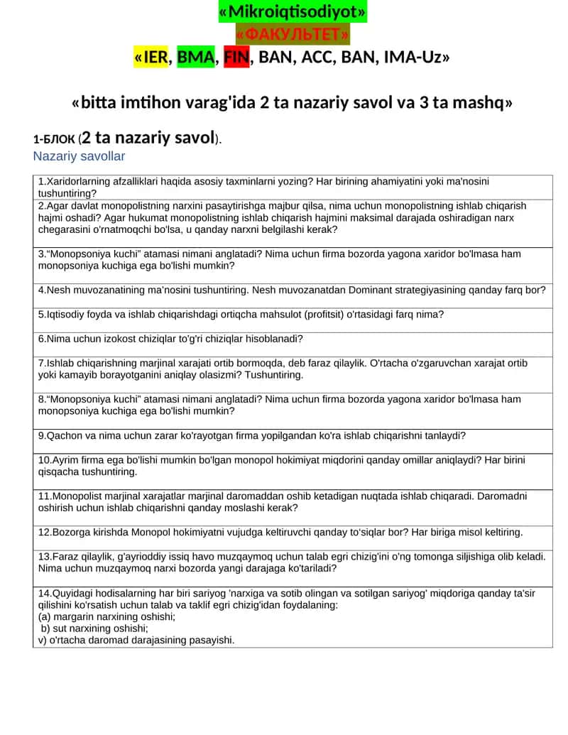 Mikroiqtisodiyot