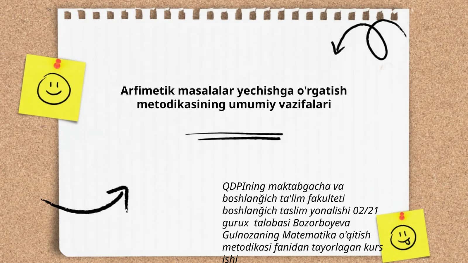 Arifmetik masalalar yechishga o'rgatish metodikasi