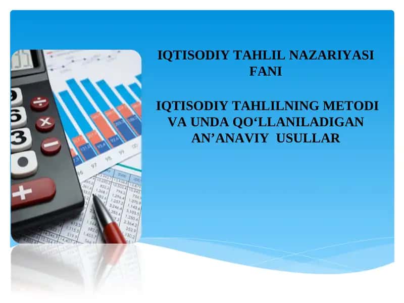 IQTISODIY TAHLILNAZARIYASI FANI
