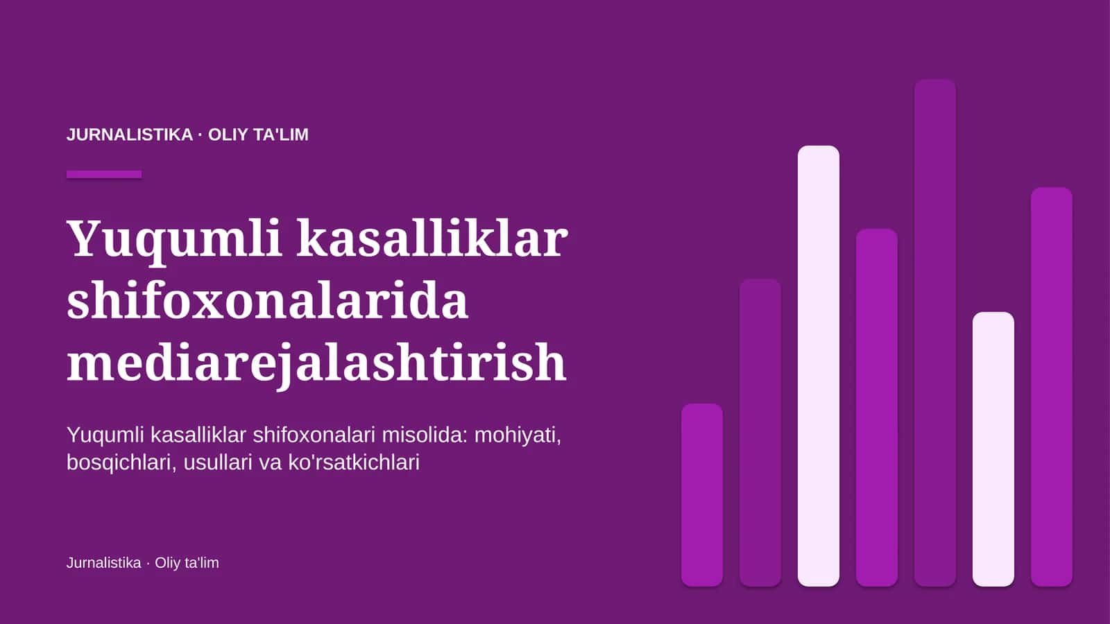 Yuqumli kasalliklar shifoxonalarida mediarejalashtirish