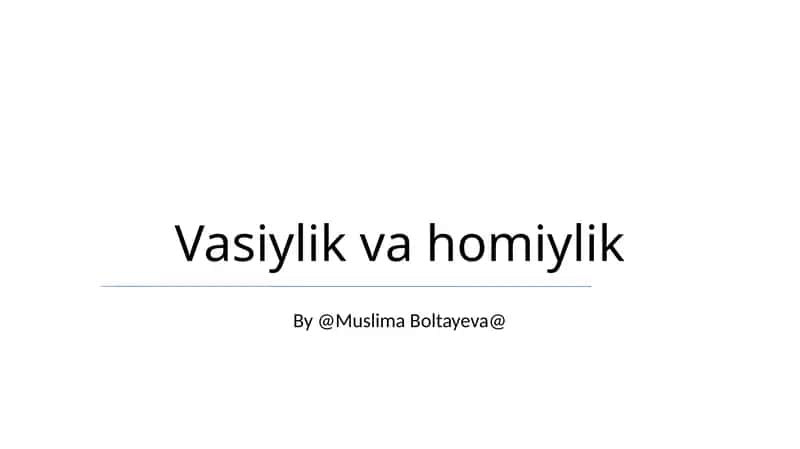 Vasiylik va homiylik