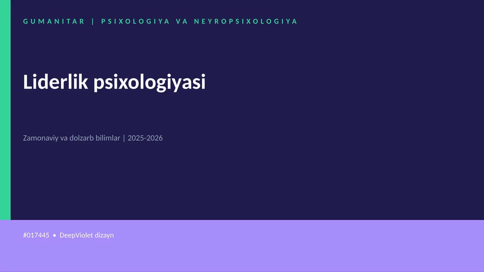 Liderlik psixologiyasi