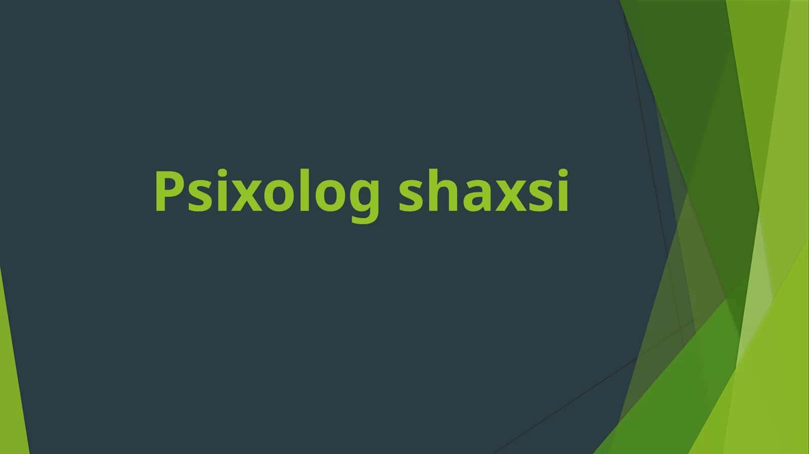 Psixolog shaxsi