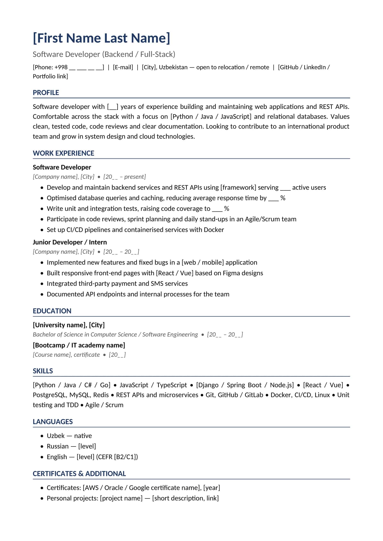 CV 02 English Software developer