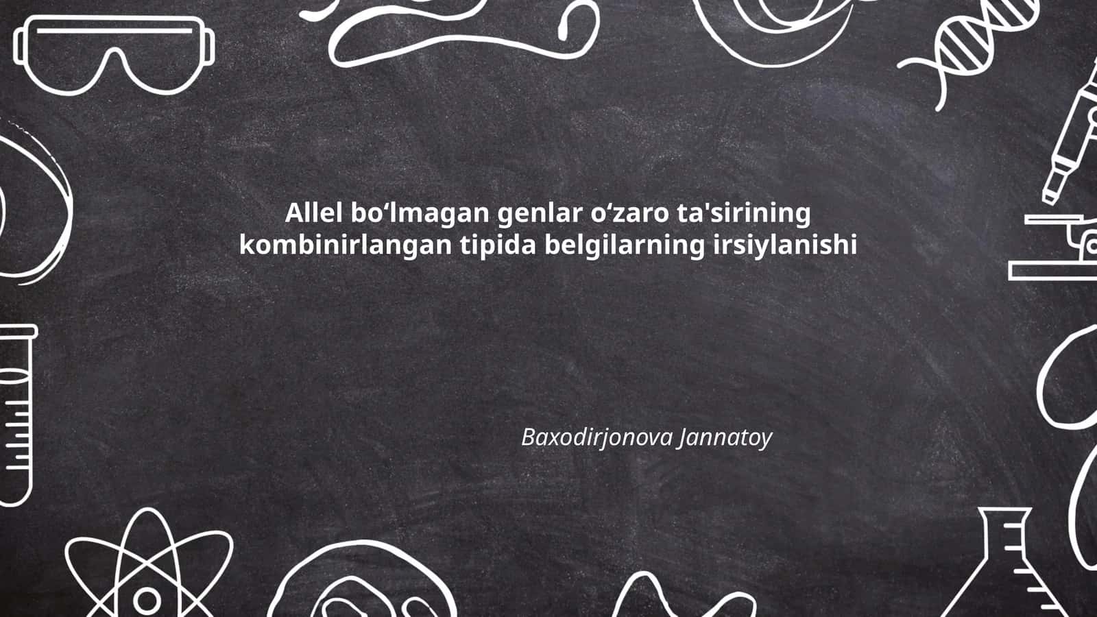 Allel bo‘lmagan genlar o‘zaro ta'sirining kombinirlangan tipida belgilarning irsiylanishi