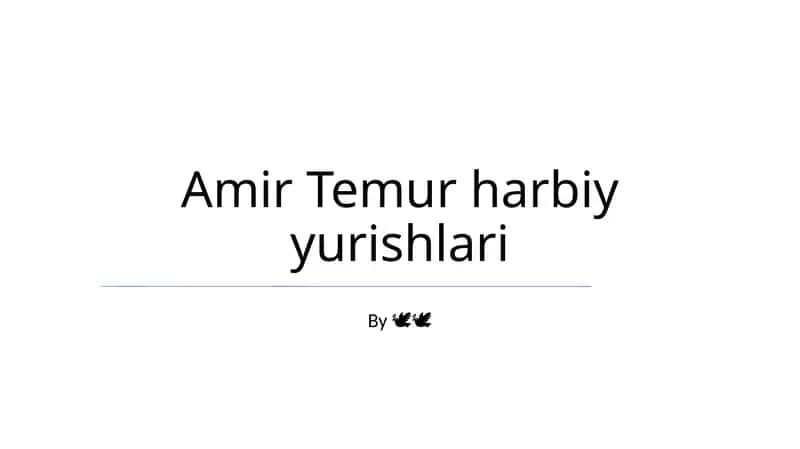 Amir Temur harbiy yurishlari