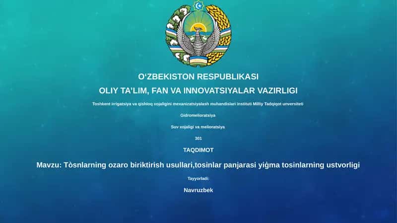 Tòsnlarning ozaro biriktirish usullari,tosinlar panjarasi yiģma tosinlarning ustvorligi