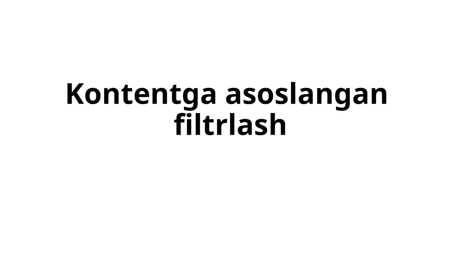 Kontentga asoslangan filtrlash