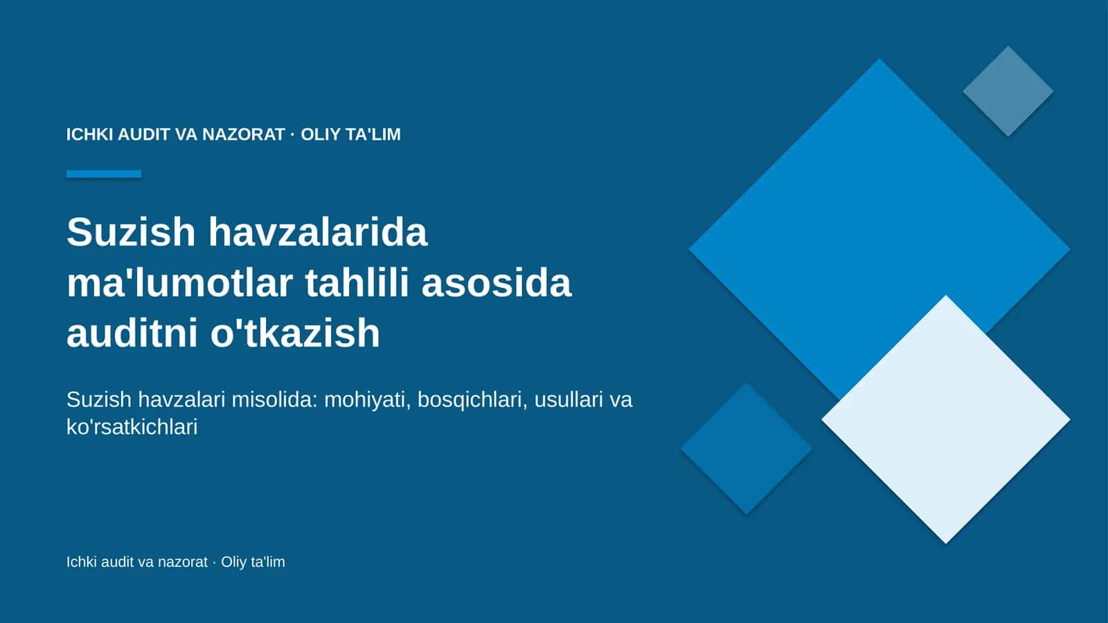 suzish havzalarida ma'lumotlar tahlili asosida auditni o'tkazish 4264
