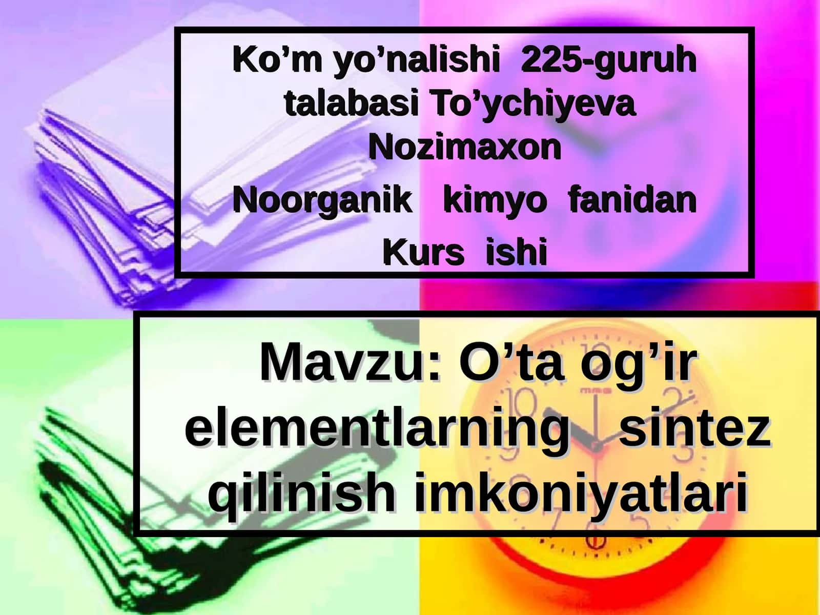 O’ta og’ir elementlarning sintez qilinish imkoniyatlari