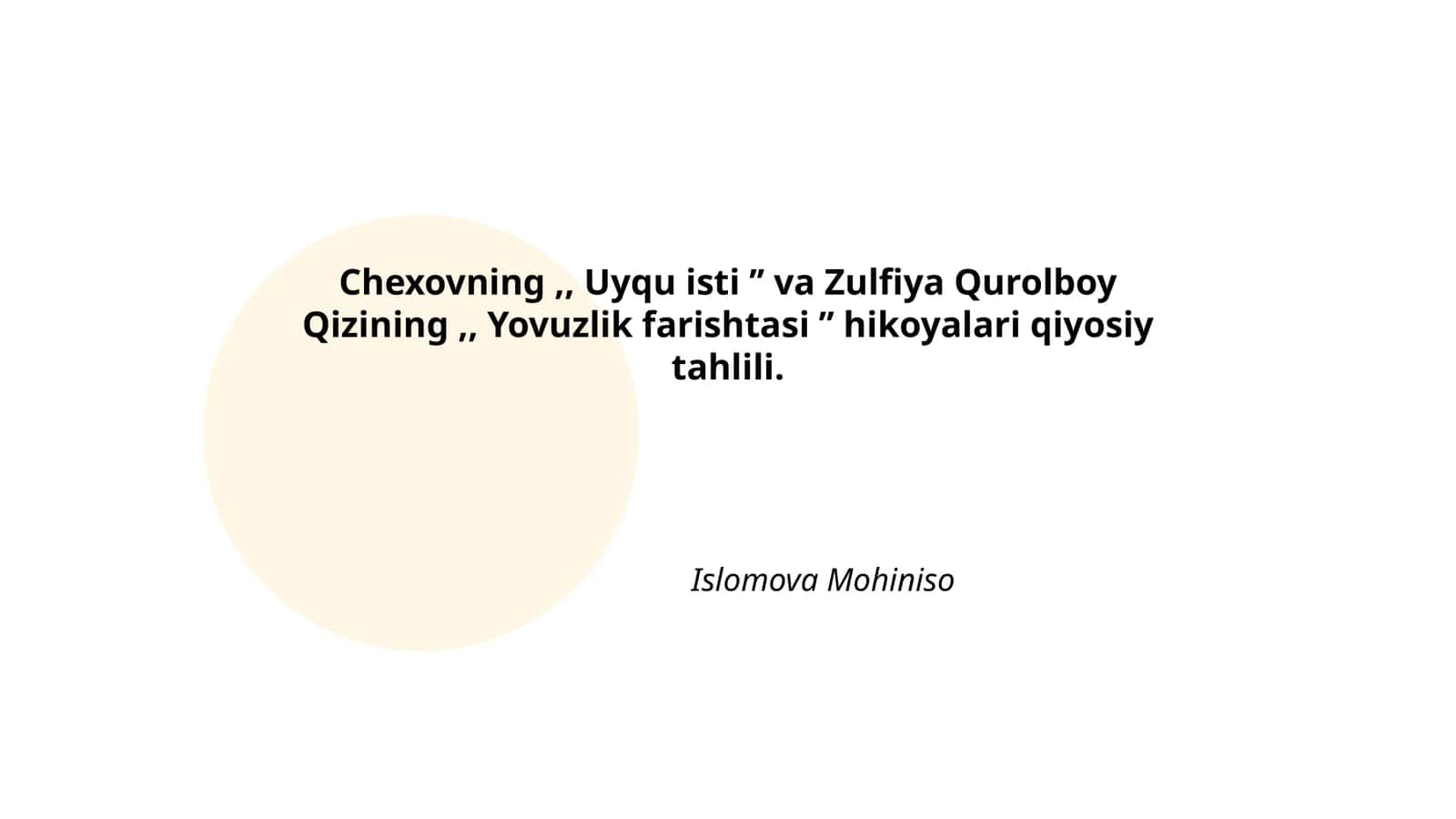 Uyqu isti va Zulfiya Qurolboy Qizining hikoyalari