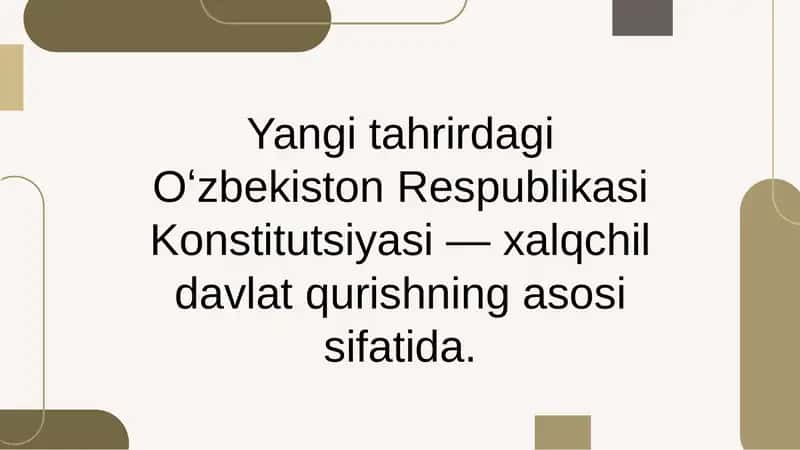 Yangitahrirdagi Oʻzbekiston Respublikasi Konstitutsiyasi