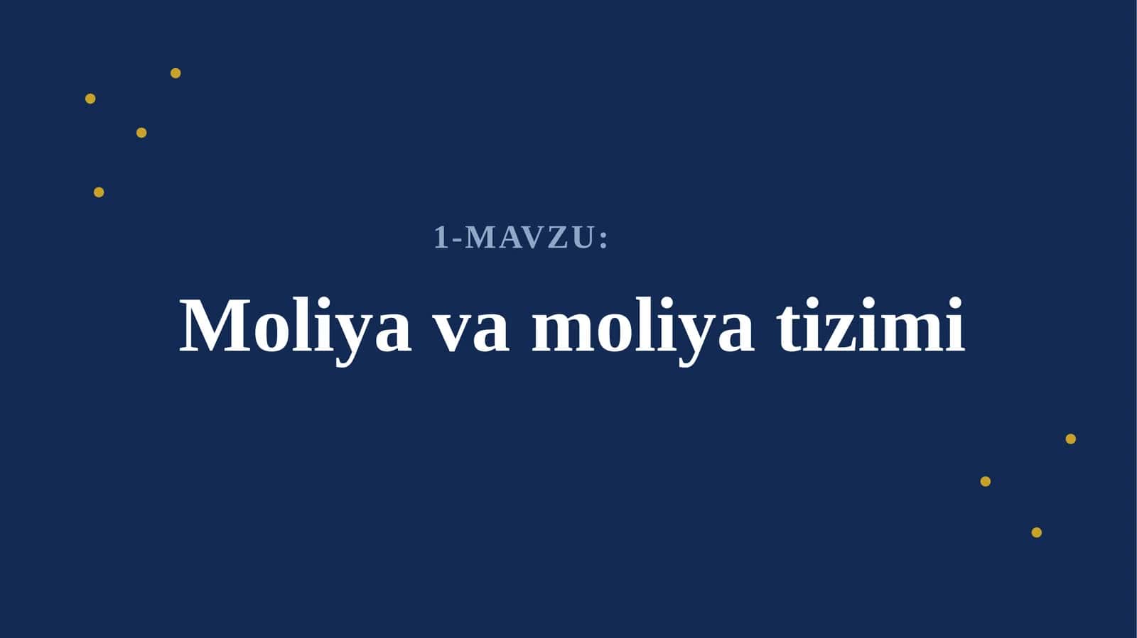 Moliya va moliya tizimi